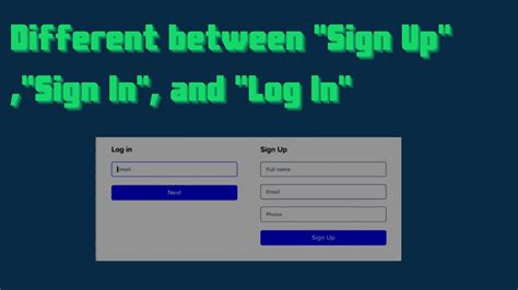 difference between sign up and log in|what is sign in.